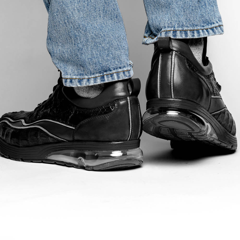 Belvedere Rexy Hornback Crocodile and Calfskin Sneakers Black