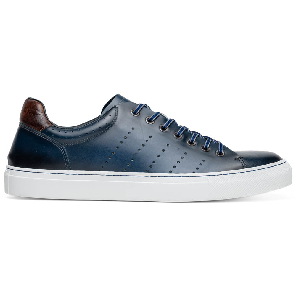 Zelli Russo Calfskin & Crocodile Sneakers Navy (65-201-NVY)