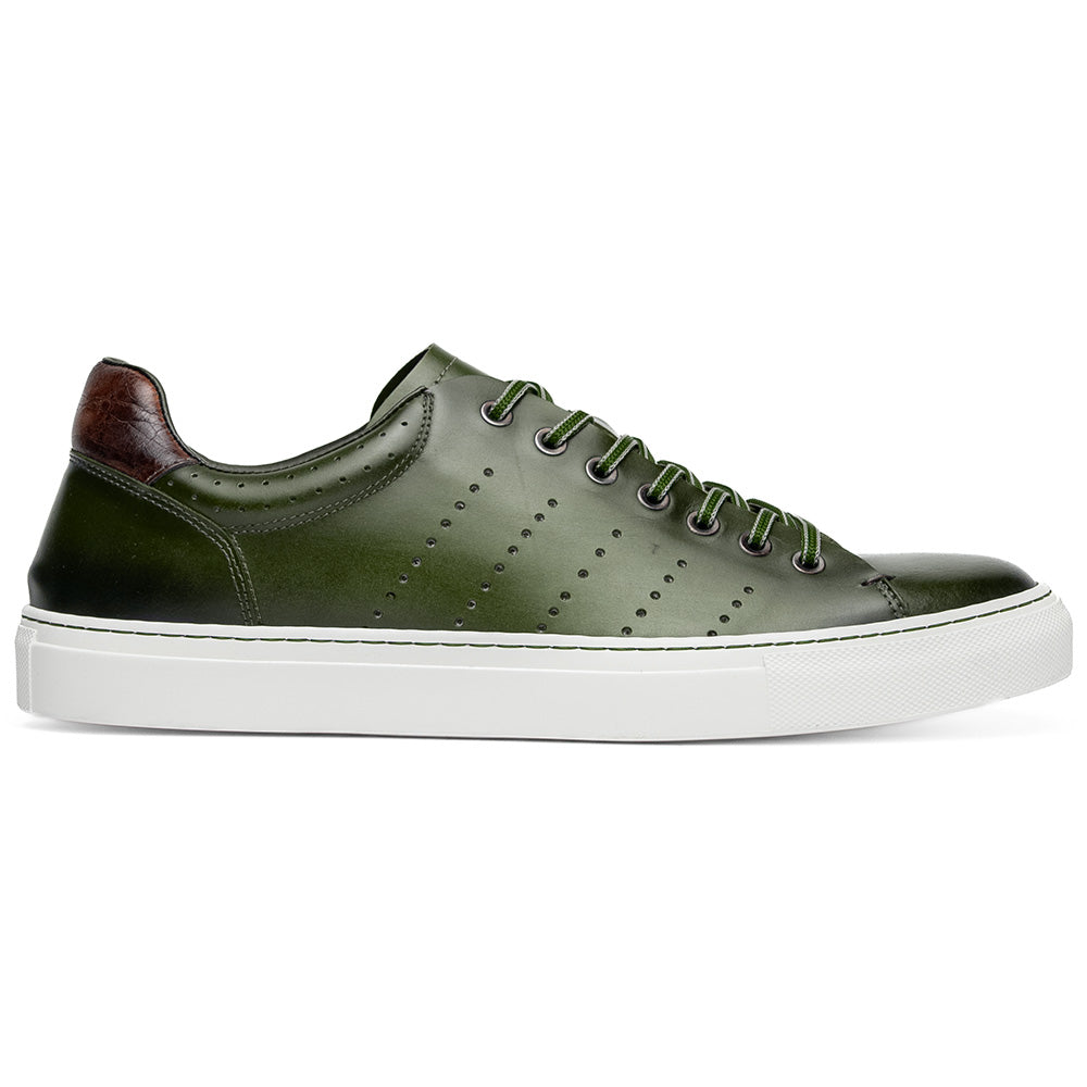 Zelli Russo Calfskin & Crocodile Sneakers Olive (65-201-OLV)