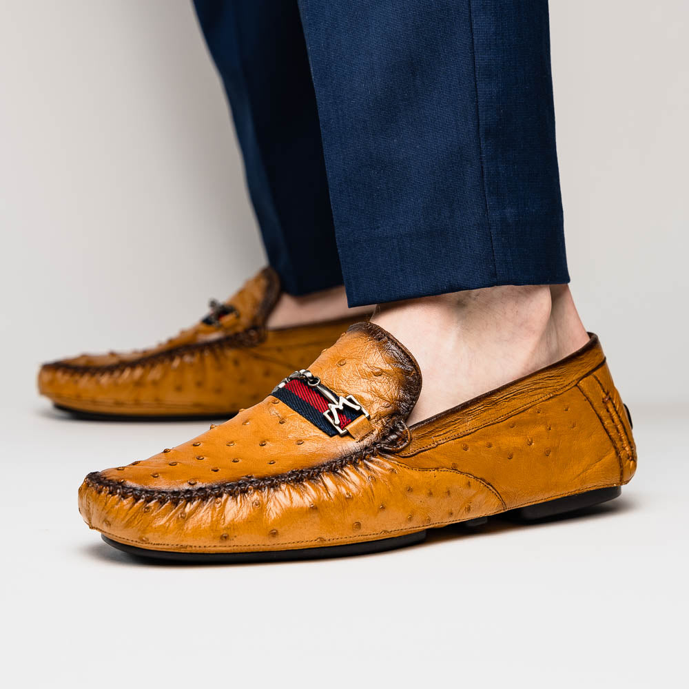 Mezlan Ostrich Driving Shoe Camel (EXCLUSIVE) (RX7041-S)