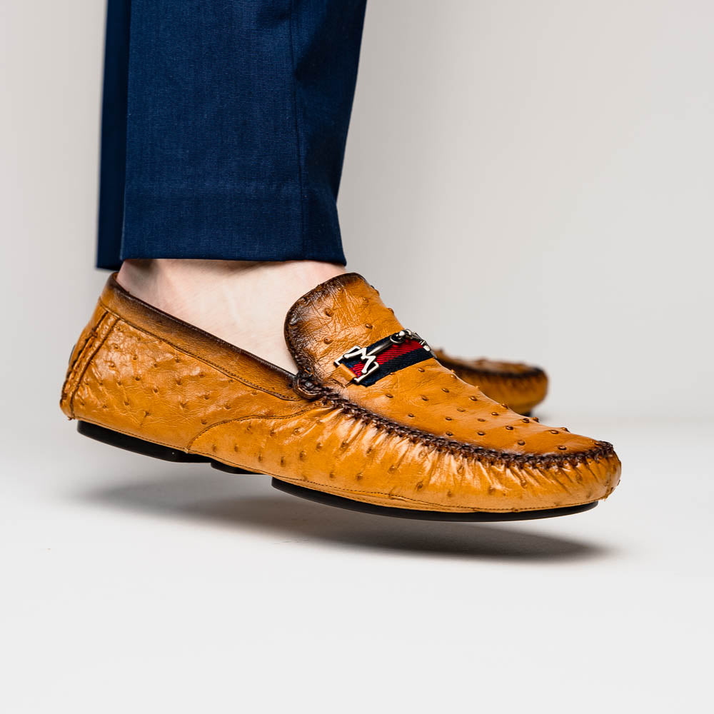 Mezlan Ostrich Driving Shoe Camel (EXCLUSIVE) (RX7041-S)