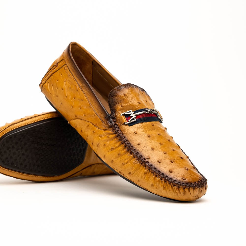 Mezlan Ostrich Driving Shoe Camel (EXCLUSIVE) (RX7041-S)