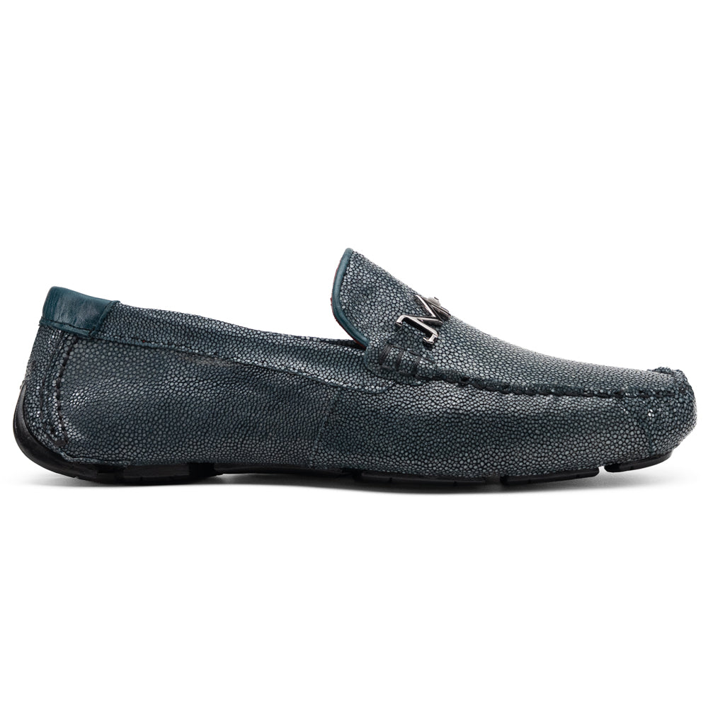 Marco Di Milano Salermo Polished Stingray Bit Driving Shoe Navy
