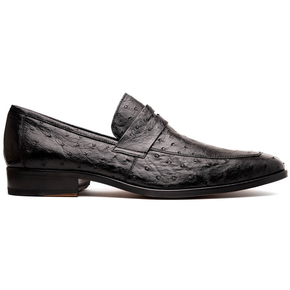 Marco Di Milano Salvatore Ostrich Penny Loafer Black