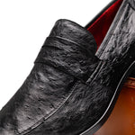 Marco Di Milano Salvatore Ostrich Penny Loafer Black