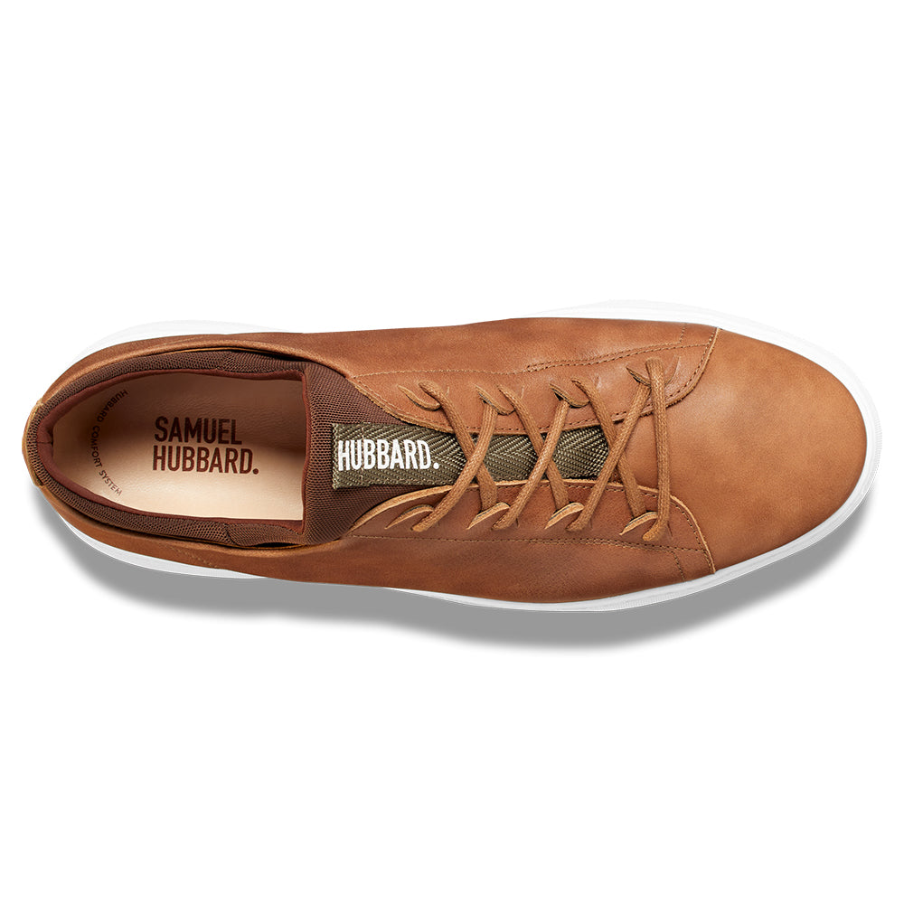 Samuel Hubbard Flight Leather Sneakers Burnished Tan / White