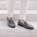 Samuel Hubbard Free Spirit for Him Suede Drivers Gray