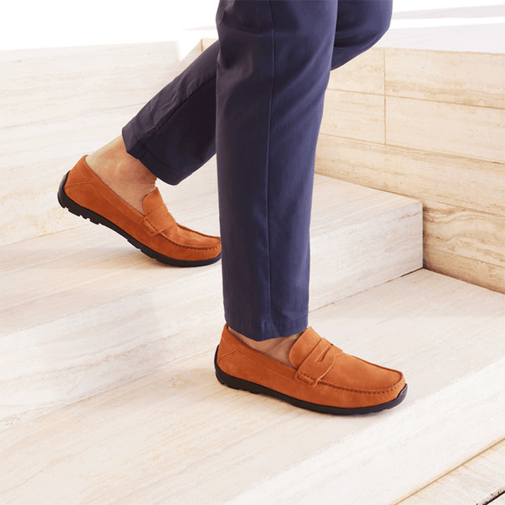 Samuel Hubbard Free Spirit for Him Suede Drivers Tumbled Tan