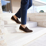 Samuel Hubbard Men's Tailored Traveler Suede Penny Loafers Coffee Bean