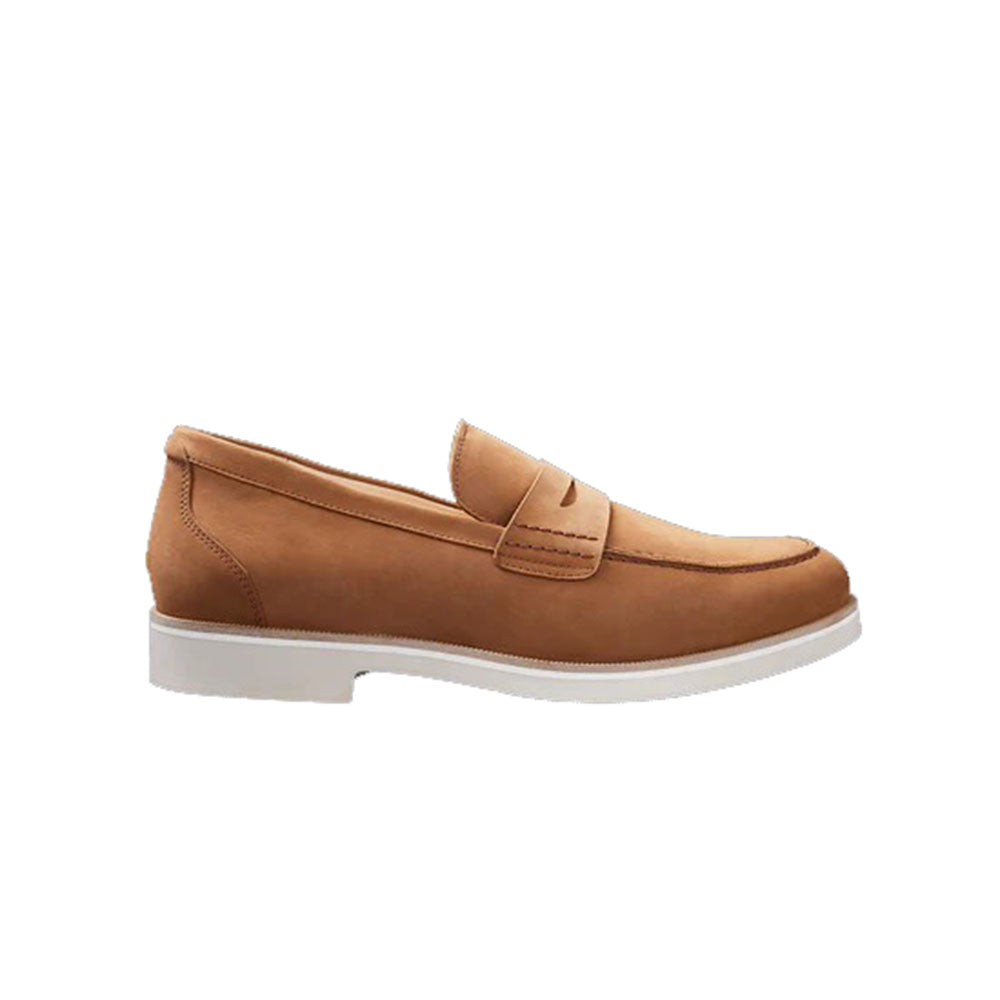 Samuel Hubbard Men's Tailored Traveler Suede Penny Loafers Cognac
