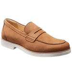 Samuel Hubbard Men's Tailored Traveler Suede Penny Loafers Cognac