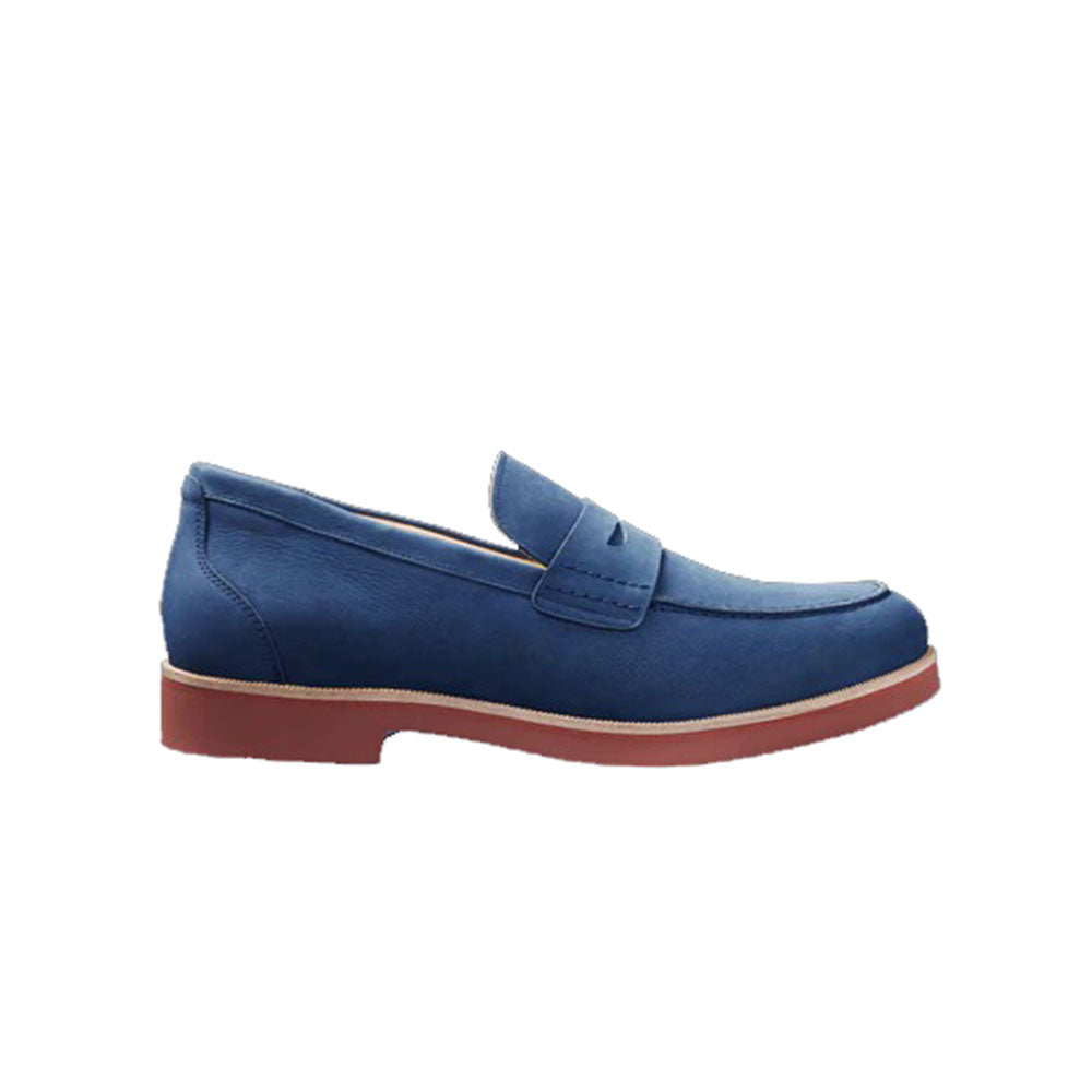Samuel Hubbard Men's Tailored Traveler Suede Penny Loafers Navy