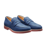 Samuel Hubbard Men's Tailored Traveler Suede Penny Loafers Navy
