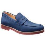 Samuel Hubbard Men's Tailored Traveler Suede Penny Loafers Navy