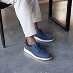 Samuel Hubbard Rafael Lace-Up Nubuck Sneakers Navy