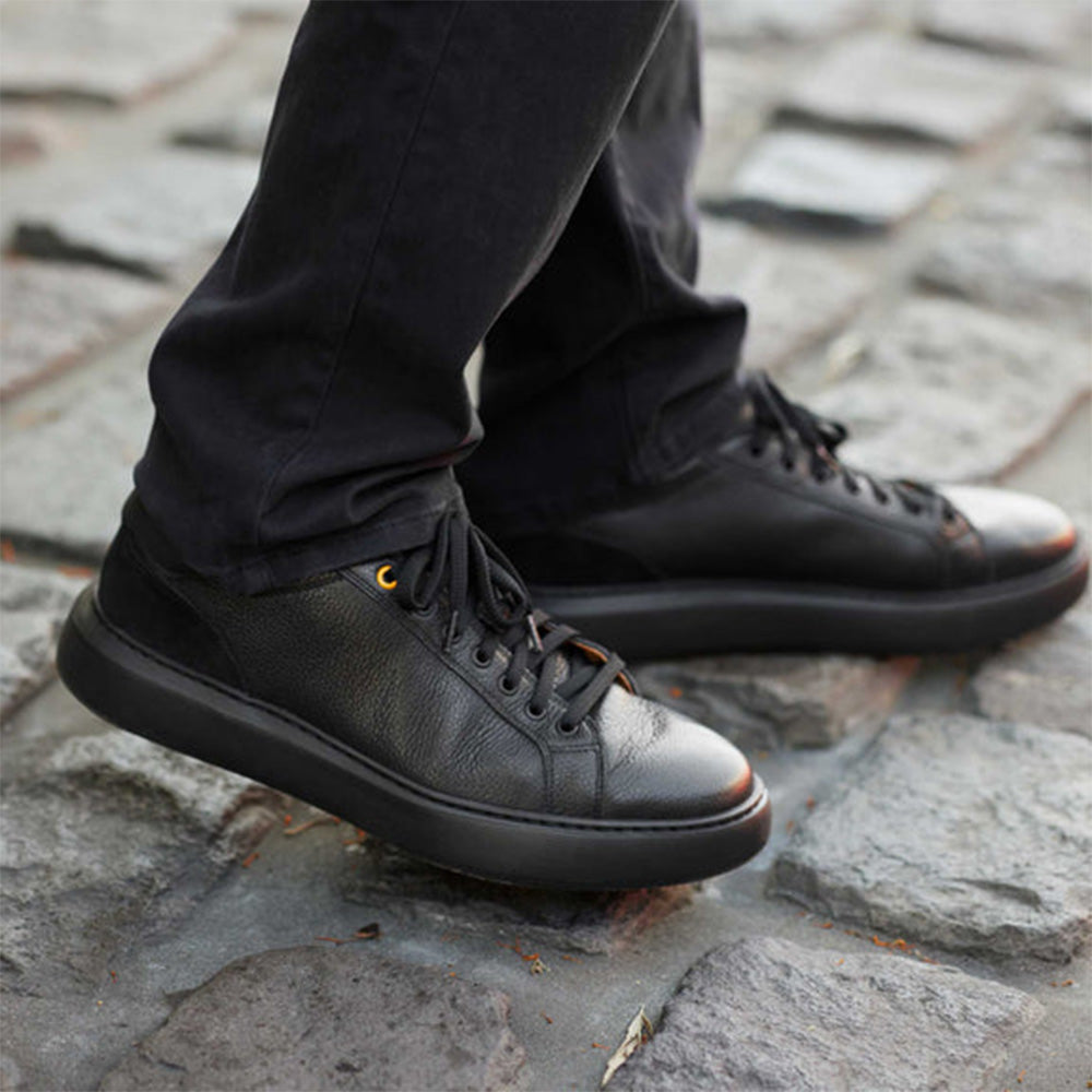 Samuel Hubbard Sunset Leather Sneakers Black/Black Sole