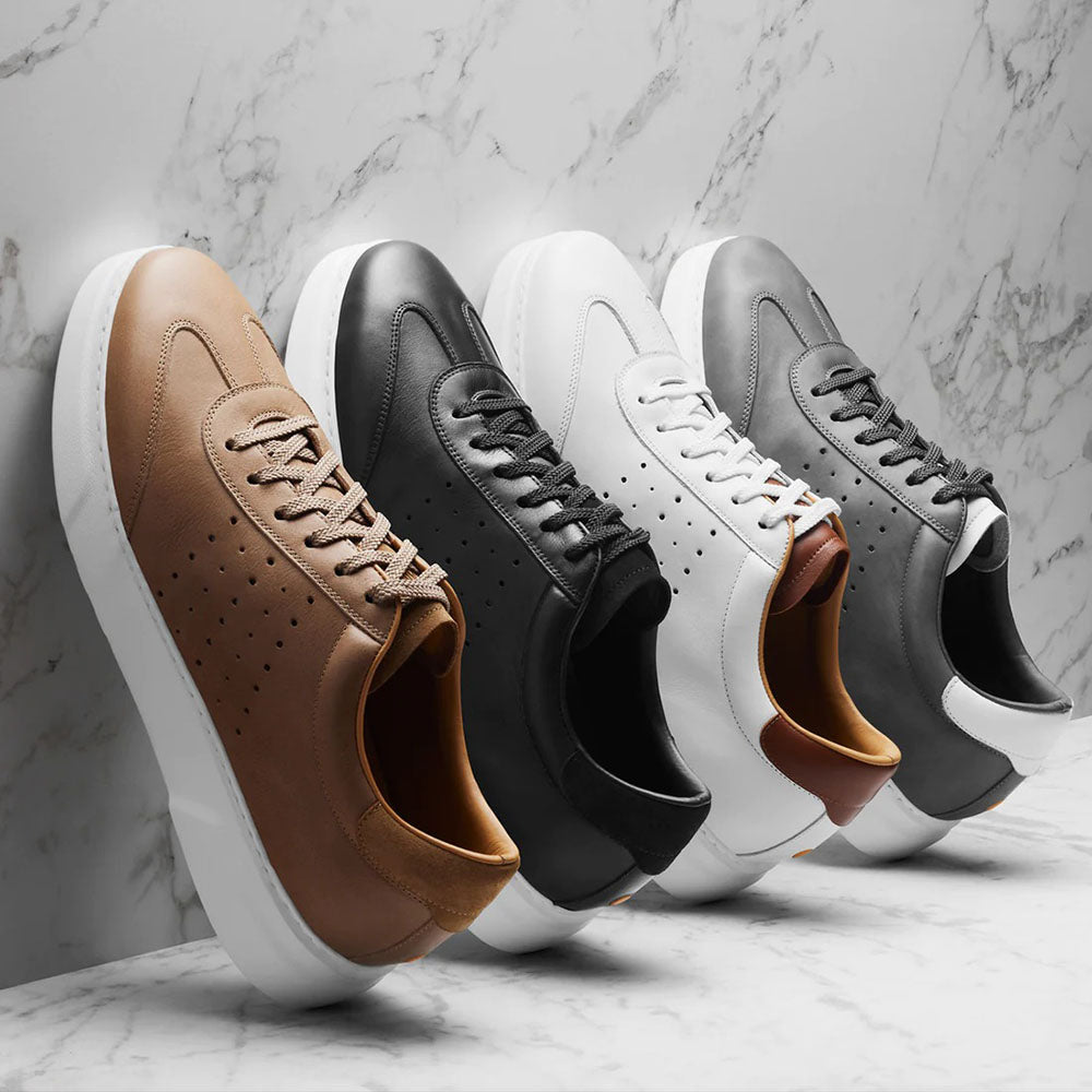Samuel Hubbard Tiburon Luxe Leather Sneakers Pebble Gray