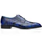 Belvedere Santo Alligator Wingtip Derby Antique Blue