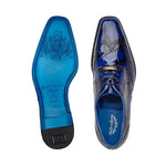 Belvedere Santo Alligator Wingtip Derby Antique Blue (R70)