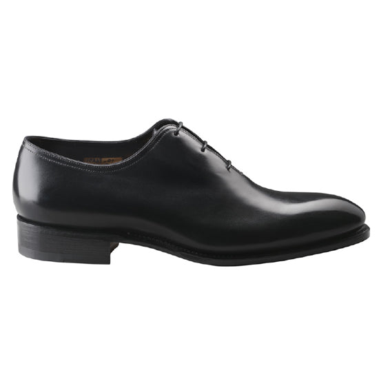 Santoni 10339 Plain Toe Bal Oxford Black