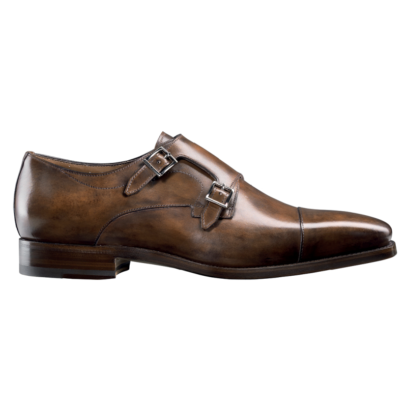 Santoni 2071 Hand Antiqued Double Monk Strap Shoes 