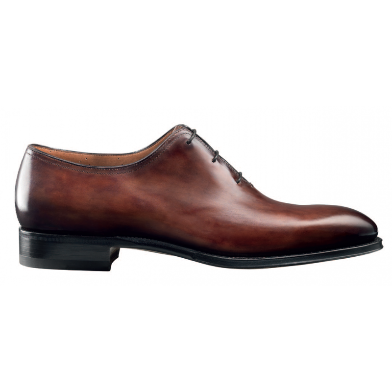 Santoni 2152-2 Goodyear Welt Plain Toe Oxfords Brown