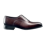 Santoni Amari Calfskin Plain Toe Bal Oxfords Dark Brown