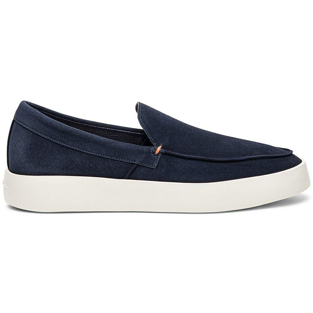 Santoni Backdrop Eco-Friendly Suede Loafers Blue