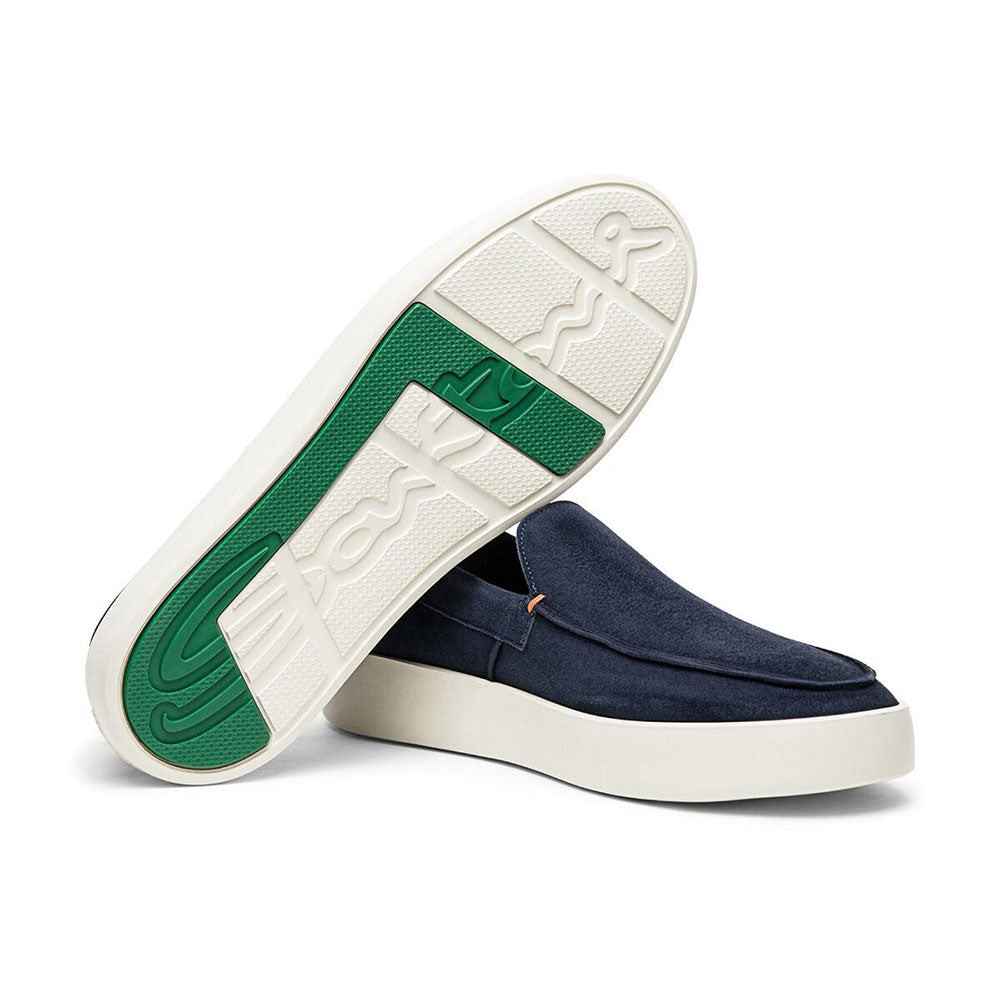 Santoni Backdrop Eco-Friendly Suede Loafers Blue