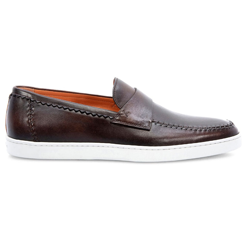 Santoni Banker Calfskin Loafers Brown