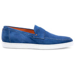 Santoni Banker Suede Loafers Blue