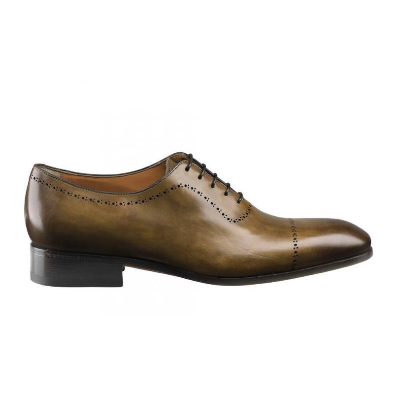 Santoni Bedford 2 Cap Toe Oxfords Brown