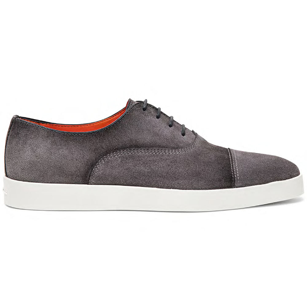 Santoni Behemot GEXG62 Suede Cap Toe Sneakers Dark Grey