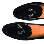 Santoni Bijon 1 Suede Tassel Loafers Black