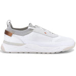 Santoni Boar Stretch Fabric Sneakers White