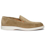 Santoni Boit Suede Loafers Beige