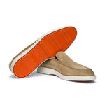 Santoni Boit Suede Loafers Beige