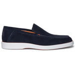 Santoni Boit Suede Loafers Blue