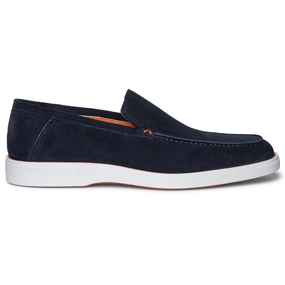 Santoni Boit Suede Loafers Blue