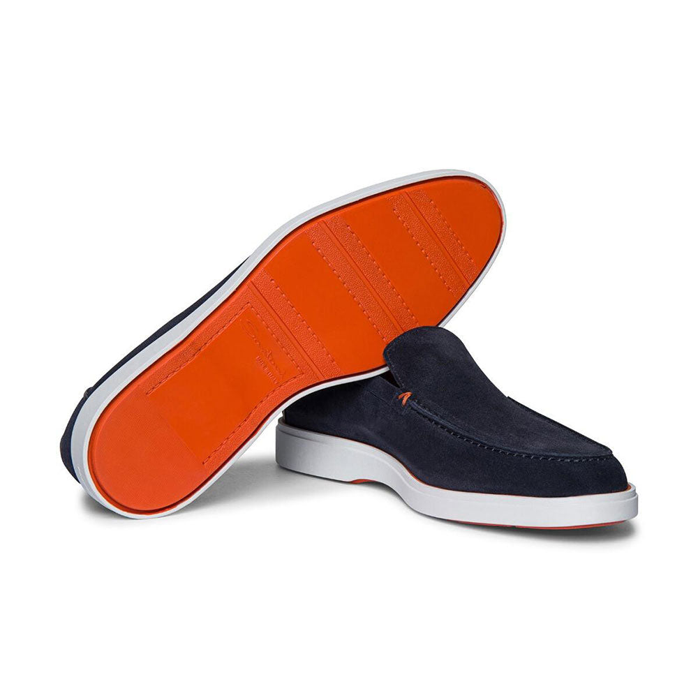 Santoni Boit Suede Loafers Blue