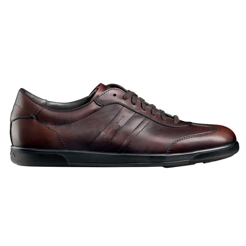 Santoni Bonito H3 Baby Calfskin Sneakers Dark Brown