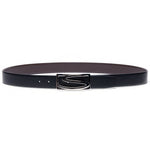 Santoni Calfskin Belt Black / Dark Brown