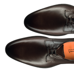 Santoni Calhoun T3 Plain Toe Bluchers Dark Brown