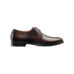 Santoni Calhoun T3 Plain Toe Bluchers Dark Brown