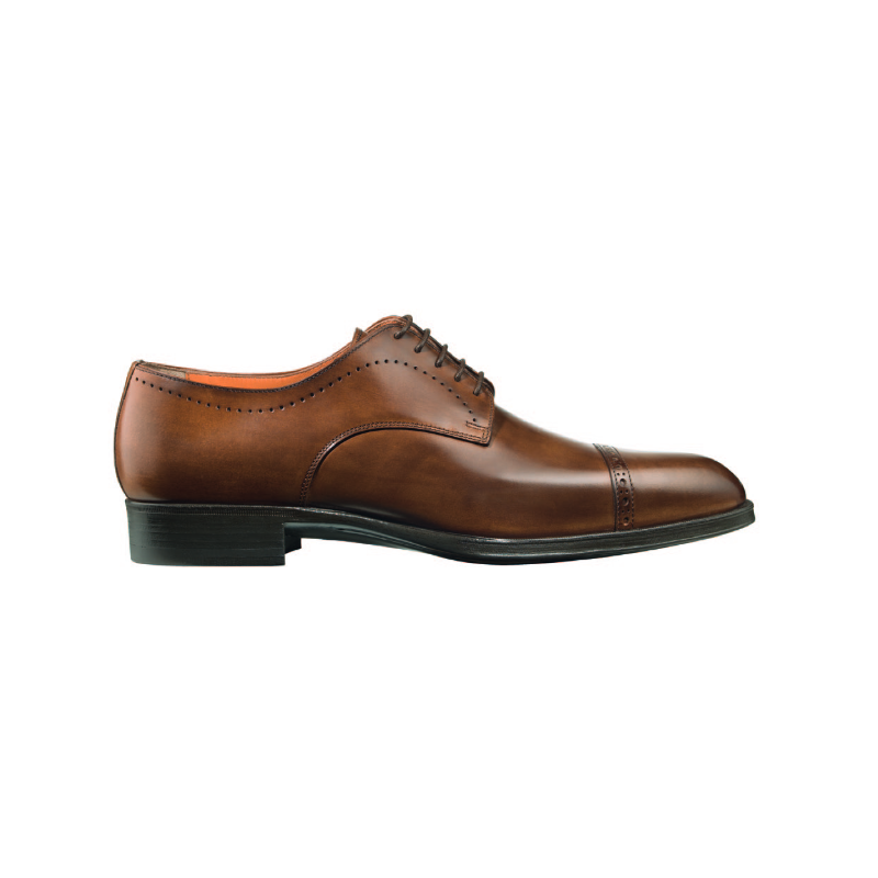 Santoni Casey 5 Cap Toe Bluchers Tan