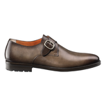 Santoni Chet OE Monk Strap Shoes Dark Brown