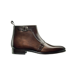 Santoni Ciro SH3 Double Monk Strap Boots Dark Brown