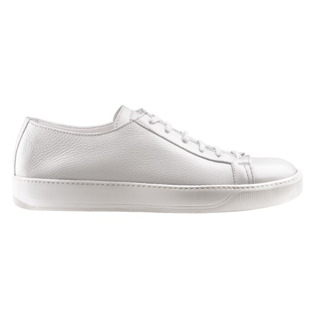 Santoni Cleanic M7 Pebble Grain Sneakers White