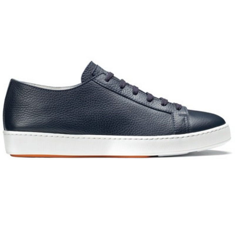 Santoni Cleanic MI Tumbled Calfskin Sneaker Blue