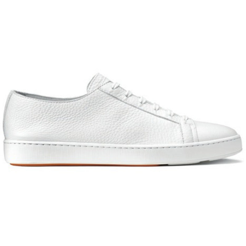 Santoni Cleanic MI Tumbled Calfskin Sneaker White